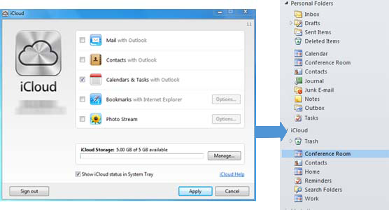 windows 10 outlook setup for icloud hangs on download